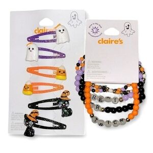Claire's 2 Piece Halloween Accessories Lot NWT! GLOW In The DARK! 🖤🧡💜